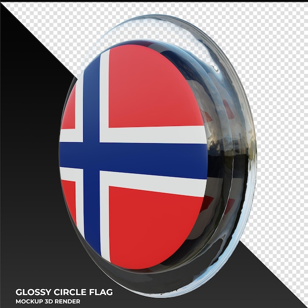 PSD noruega0002 bandeira de círculo brilhante texturizado 3d realista