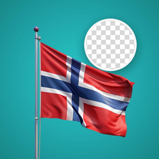 PSD norwegische nationalflagge isoliert 3d