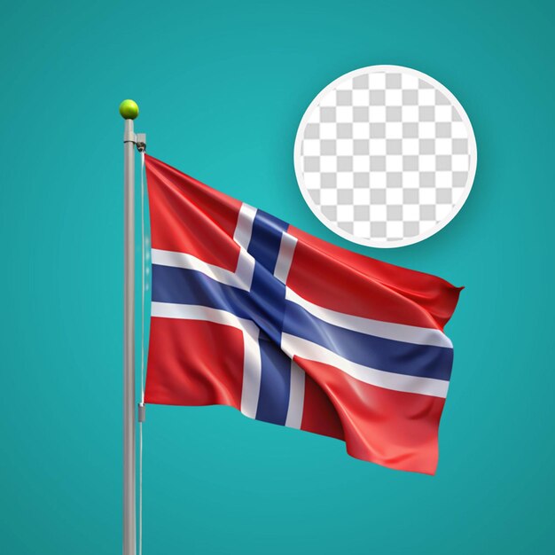 PSD norwegische nationalflagge isoliert 3d