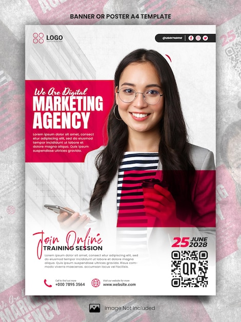Nós somos uma agência de marketing digital Poster A4 ou Banner Template