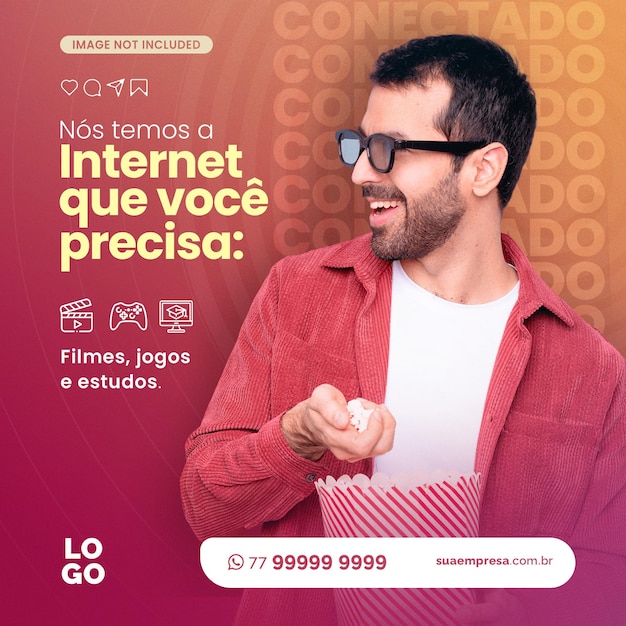 PSD nos temos a internet que voce precisa social media provedor de internet