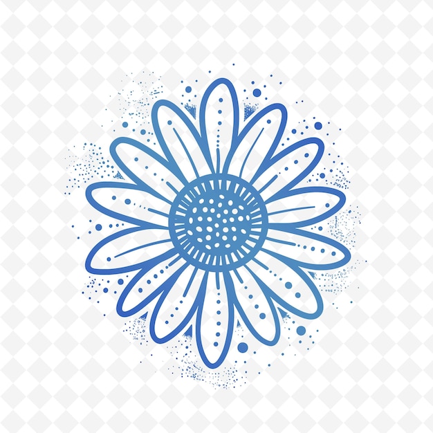 PSD nostálgico daisy badge logo com decorative design vector criativo da coleção da natureza
