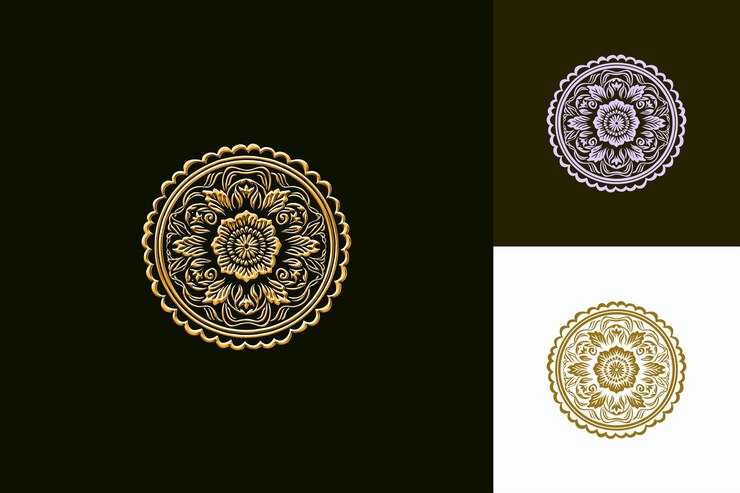 PSD nostálgico molde de pastel de luna chino con estilo de grabado luna c diseños de iconos lunares inspirados en png
