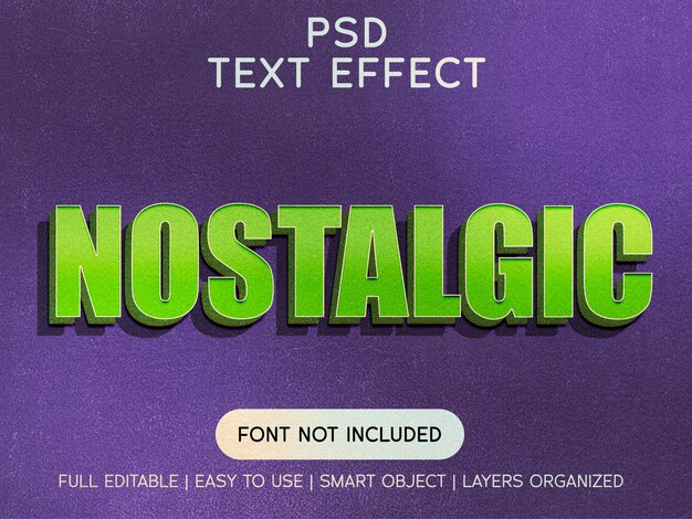Nostalgico Vintage Retro PSD Effetto di testo completamente modificabile