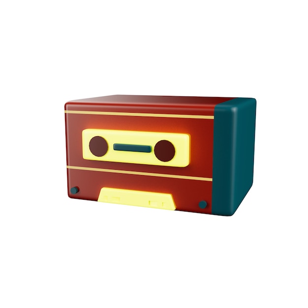 Nostalgische 3D-Illustration der 90er Jahre