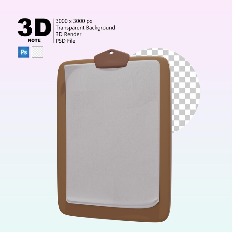 PSD nota 3d para su diseño