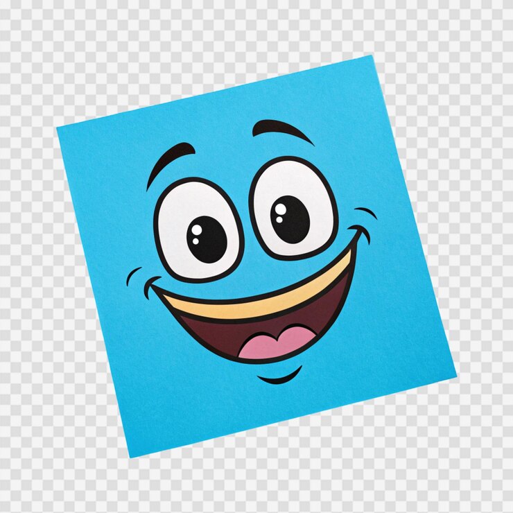 PSD la nota de la cara sonriente feliz