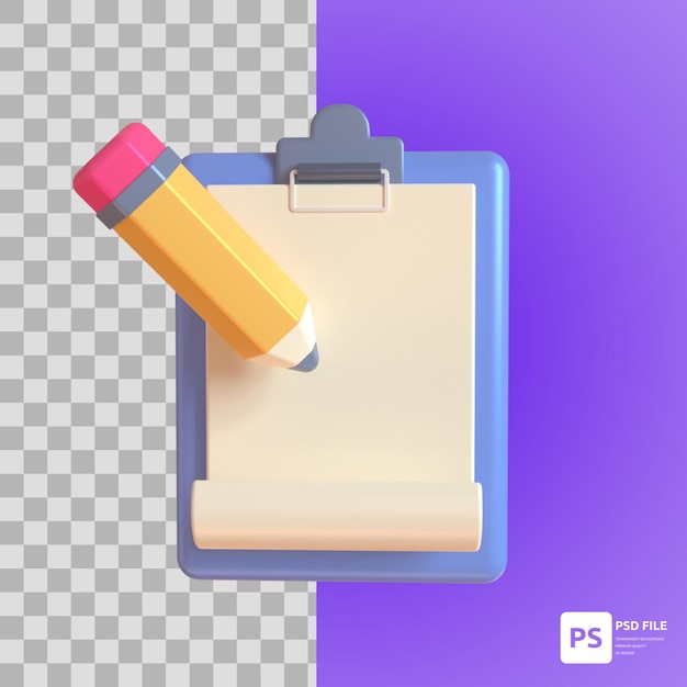 Nota em recursos de design de ilustração 3d para imagem de apresentação de site gráfico e outros