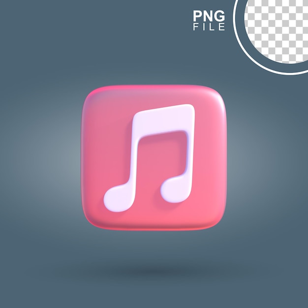 Nota musical 3D elevada