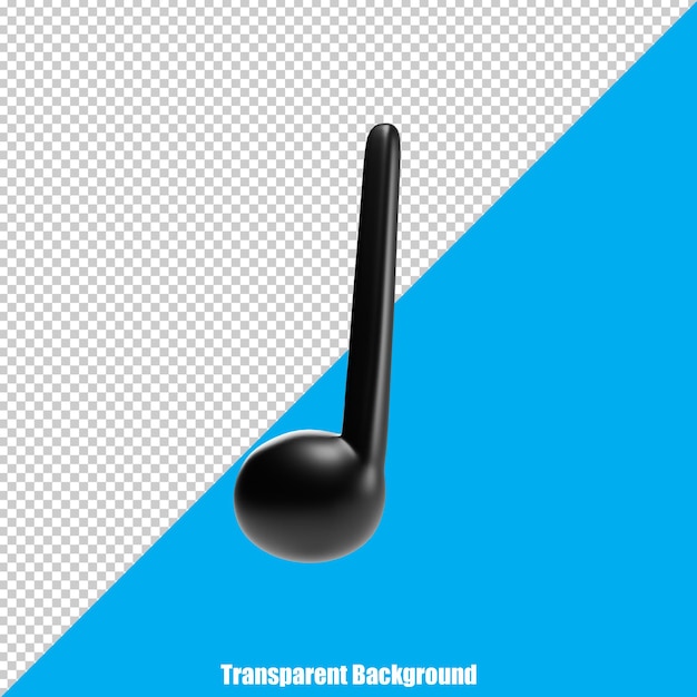 Nota musical en 3D en un fondo transparente.