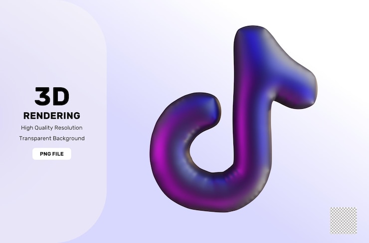 PSD una nota musical morada y azul con la palabra música en la parte inferior.