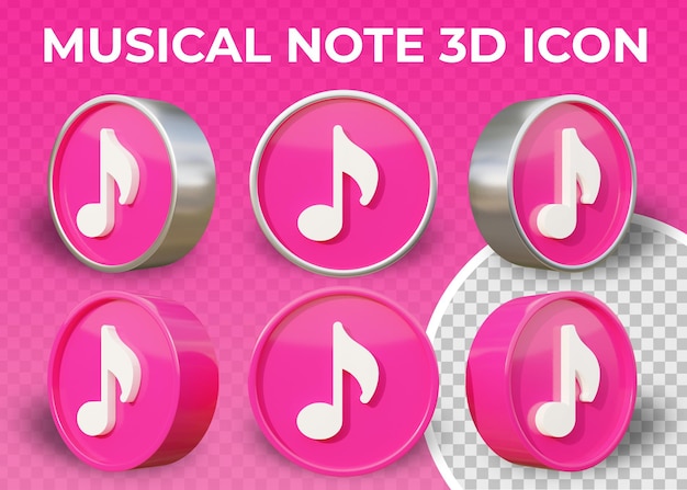 PSD nota musical plana realista aislado icono 3d