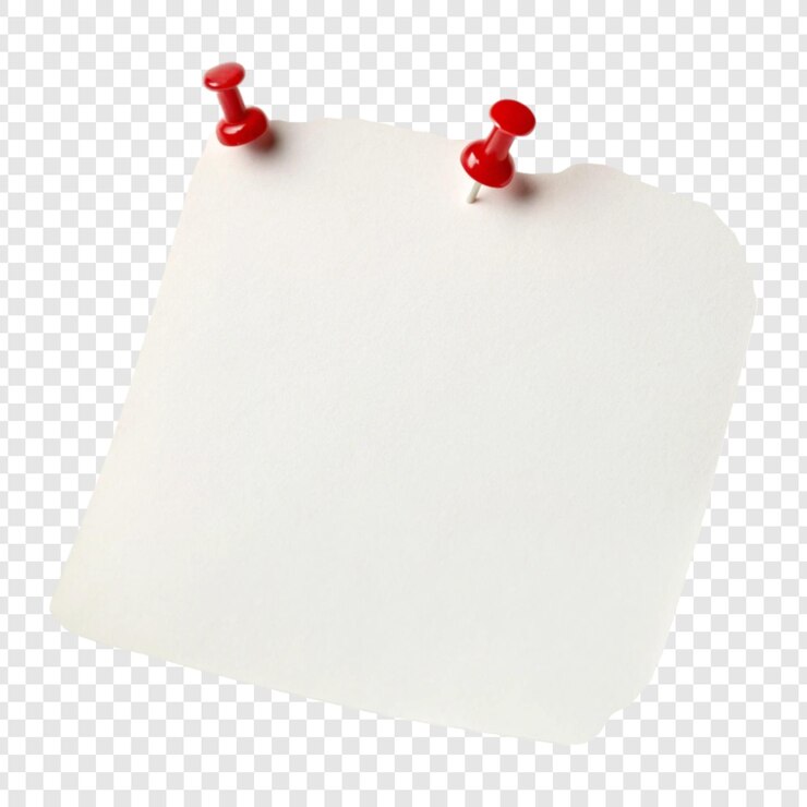 PSD nota de papel en blanco pegada aislada sobre un fondo blanco