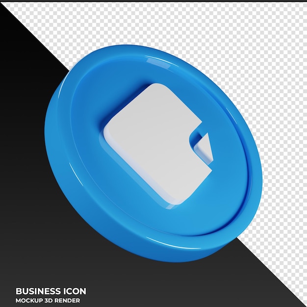 Nota sticky business icon 3d render ilustración