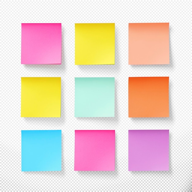 PSD notas adesivas coloridas