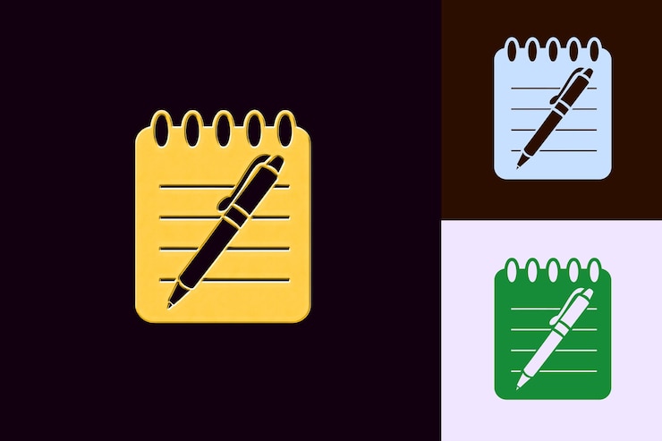 PSD notas de clase png con un diseño detallado con una nota y un contorno de arte p diseños creativos