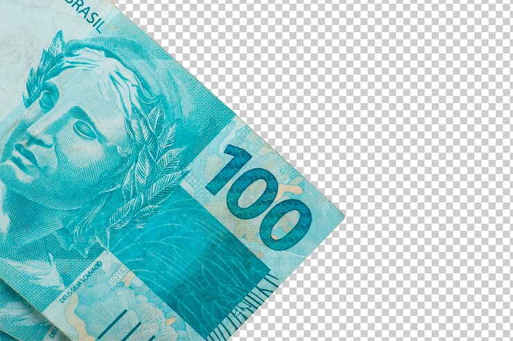 PSD notas de cem reais dinheiro brasileiro png fundo transparente