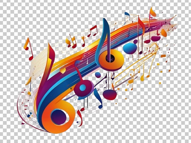 PSD notas de música coloridas elemento de diseño musical