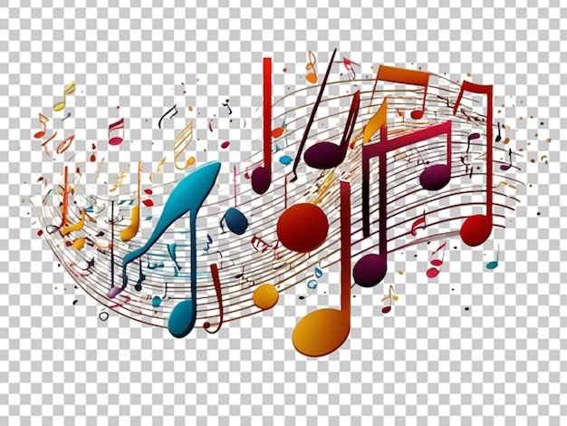 PSD notas de música coloridas elemento de diseño musical