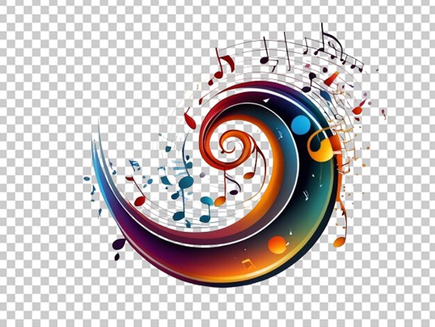 PSD notas de música coloridas elemento de diseño musical