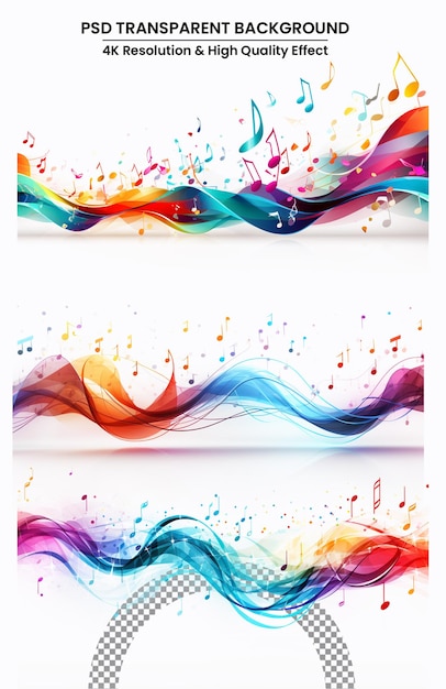 PSD notas de música coloridas fondo signo y símbolo abstracto textura fondo