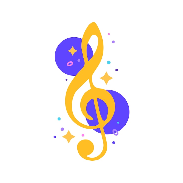 PSD notas musicales coloridas