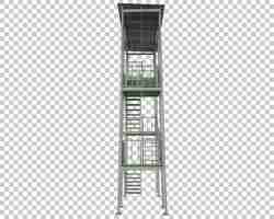 PSD notausgangstreppe isoliert auf transparentem hintergrund 3d-rendering-illustration