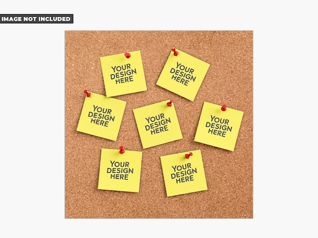 Note adesive con mockup da parete