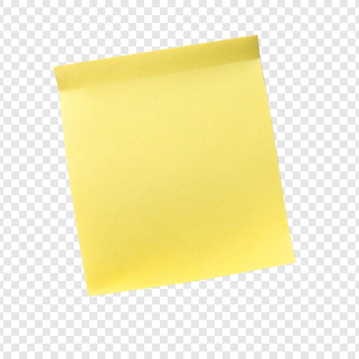 PSD note collante isolée sur fond transparent