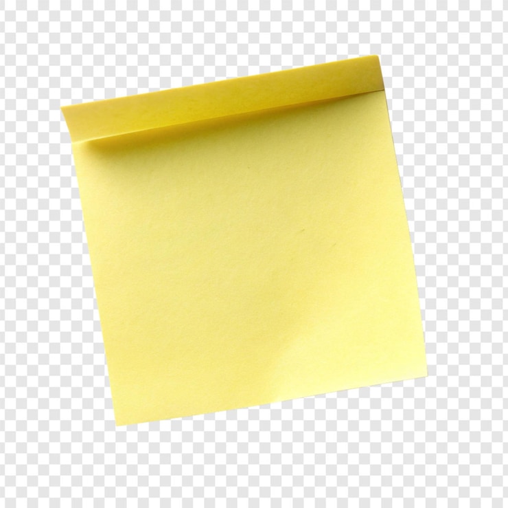 PSD note collante isolée sur fond transparent