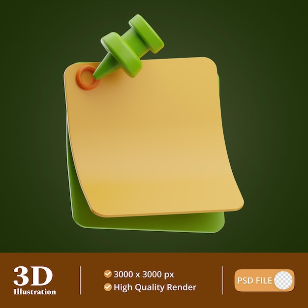 Note Et Finance Pin Illustration 3d