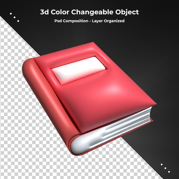 Notebook 3d rendering para el estudio Icono Educacion libro realista concepto