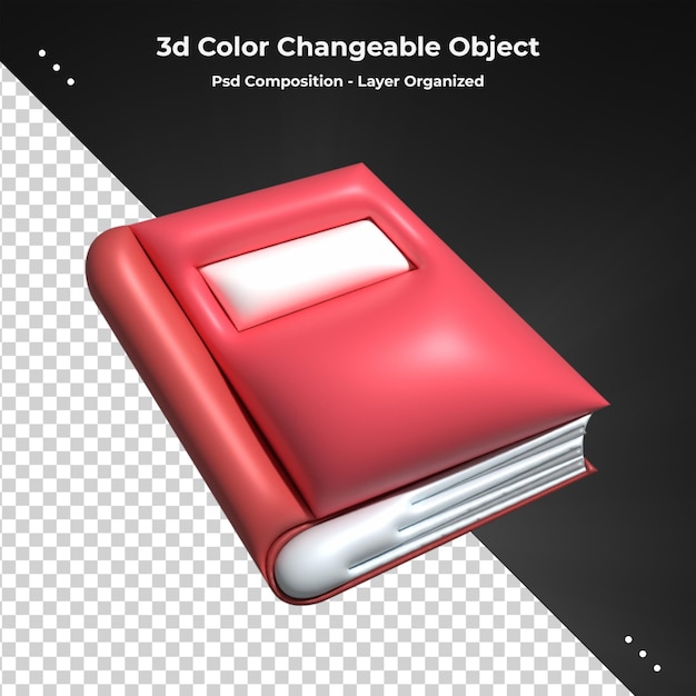 PSD notebook 3d rendering para el estudio icono educacion libro realista concepto