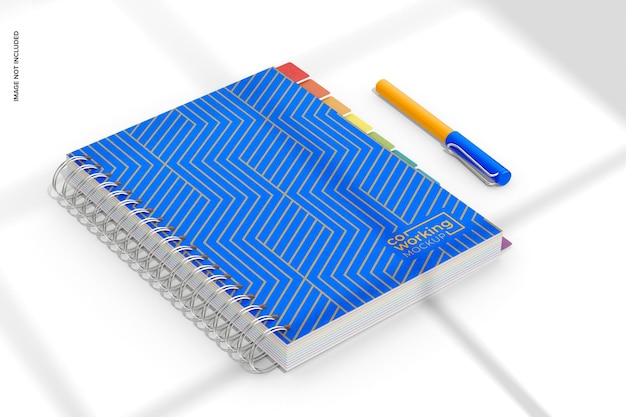 Notebook con divisori Prospettiva mockup