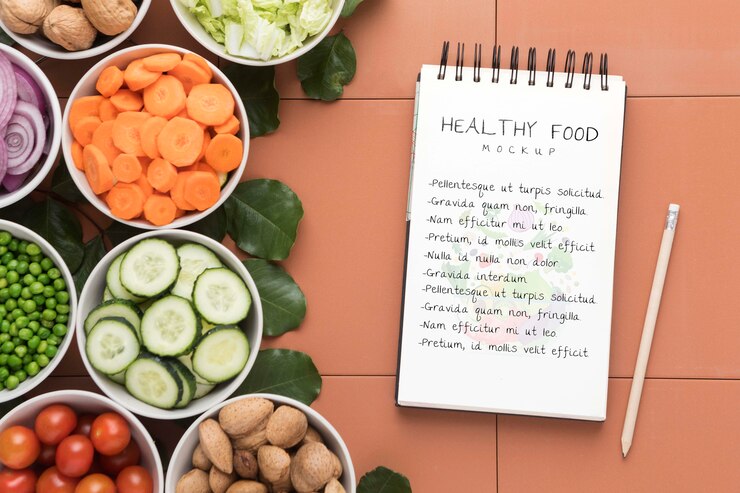 PSD notebook con verdure