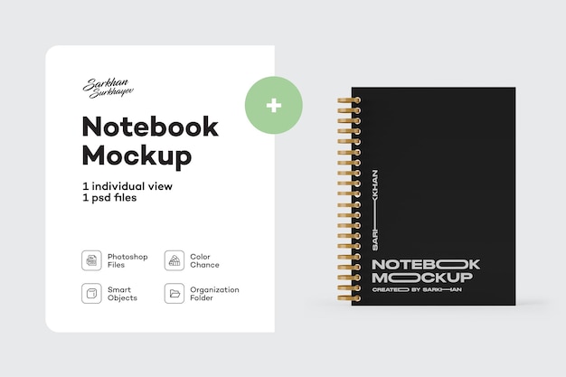 Notebook livre mockup vetor