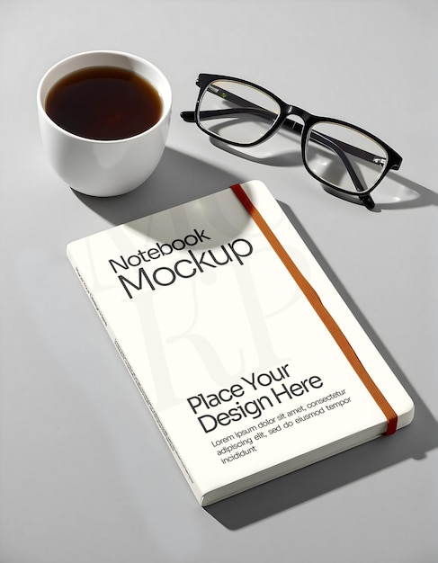 Notebook-Mockup mit einfachem Hintergrund