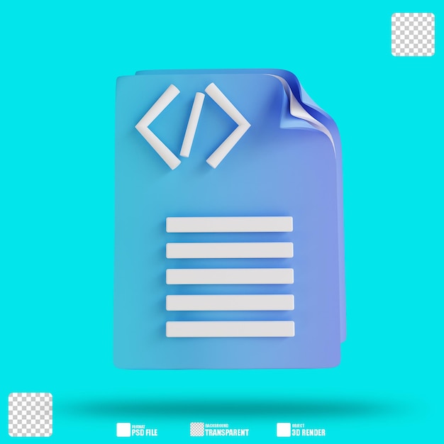 PSD notes de code d'illustration 3d