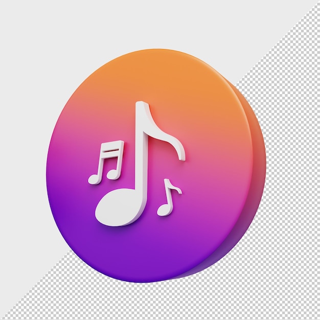 Notes De Musique Sur Un Cercle Coloré Chansons D'icônes De Mélodie Pour Les Applications Musicales Et Les Sites Web Rendu 3d Psd