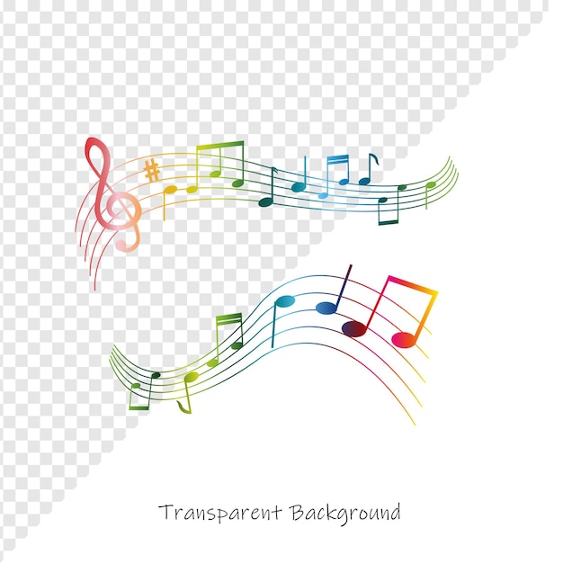 Des notes de musique colorées sur des tiges