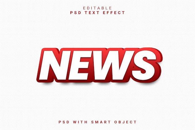 Noticias efecto de texto 3d