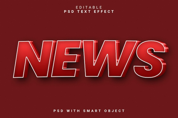 Noticias efecto de texto 3d