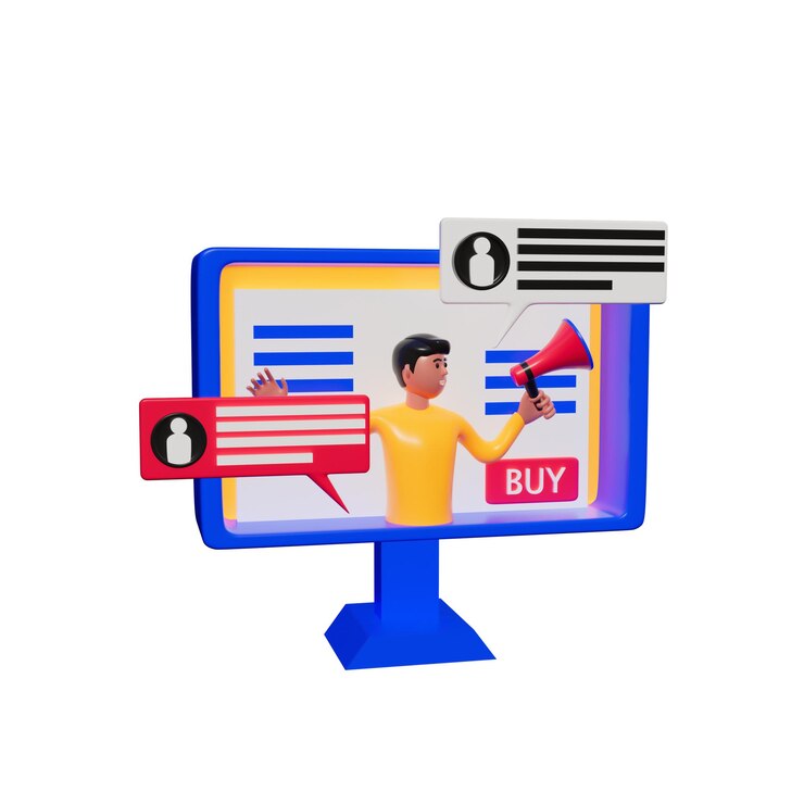 PSD noticias y medios sociales ilustración en 3d