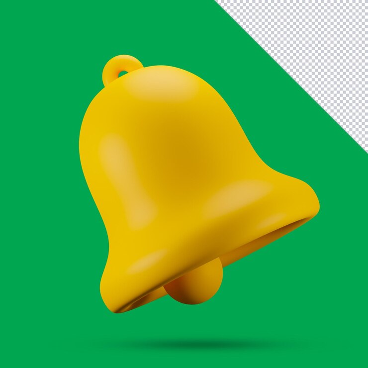 Notifica campana con illustrazione 3d badge