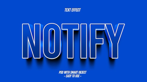 Notifica effetto testo modificabile 3D