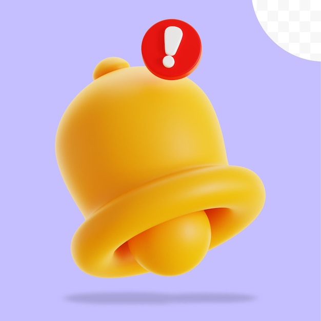 Notificação de alerta 3D Ilustração
