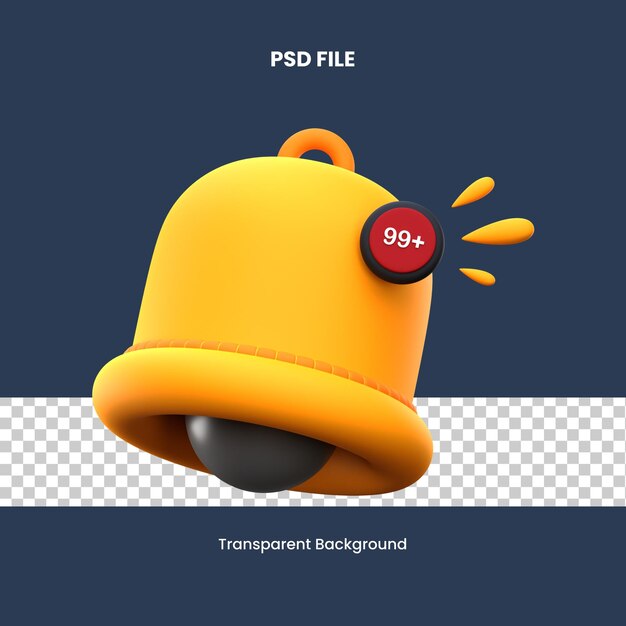 PSD notificação de ícone 3d