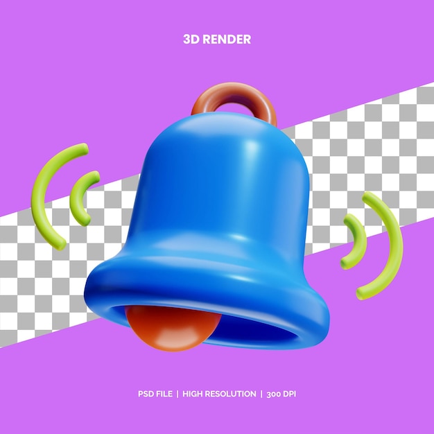 Notificação de renderização de ícone 3D tremendo o sino