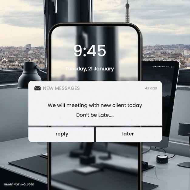 Notificação Lembrete Instagram Post Quadrado Template Psd Design Lembrete de layout de mídia social