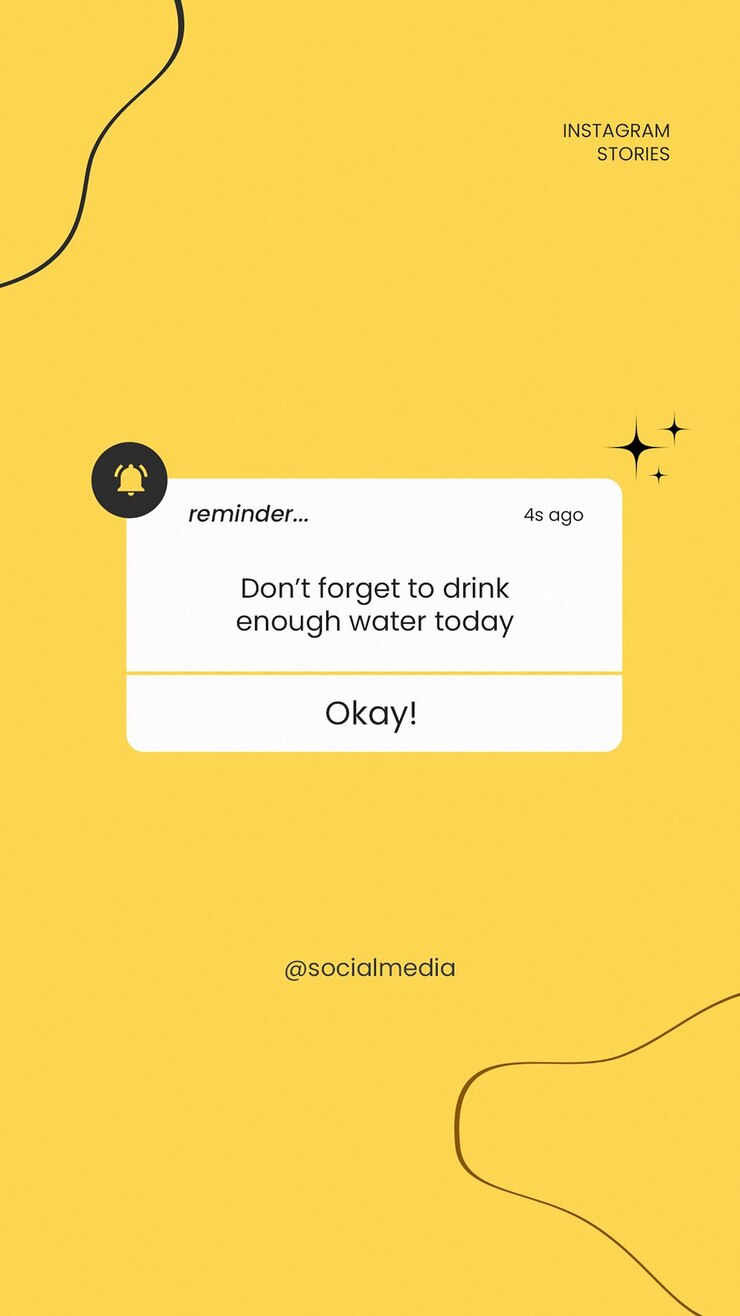 PSD notificação lembrete instagram stories template psd design lembrete de layout de mídia social